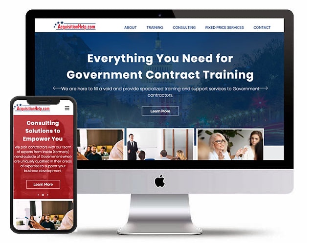 Acquisition Help website design example