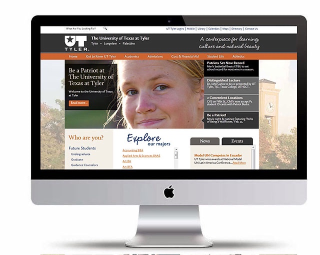 UT Tyler website design example
